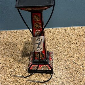 Western Style Silver Tone Kokopelli Pendant Bolo Tie